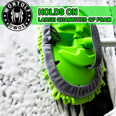 180-degree rotation helps clean hard-to-reach areas without ladders.