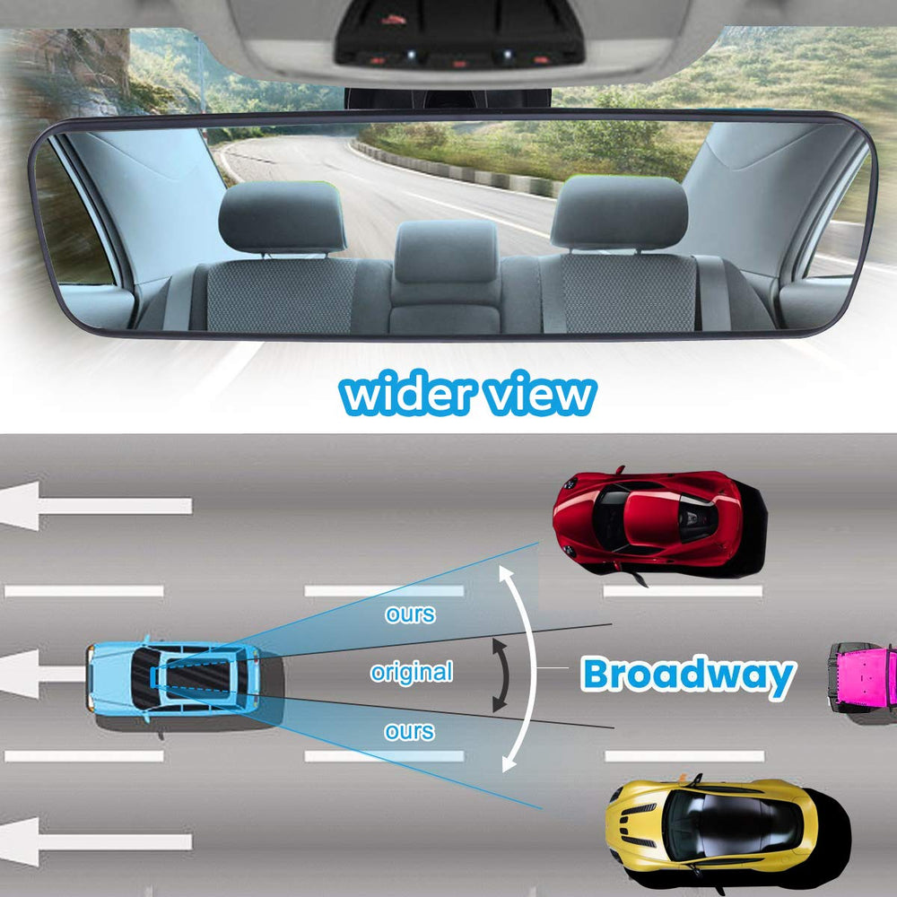 Wontolf wide-view mirror helps minimize blind spots for better awareness.