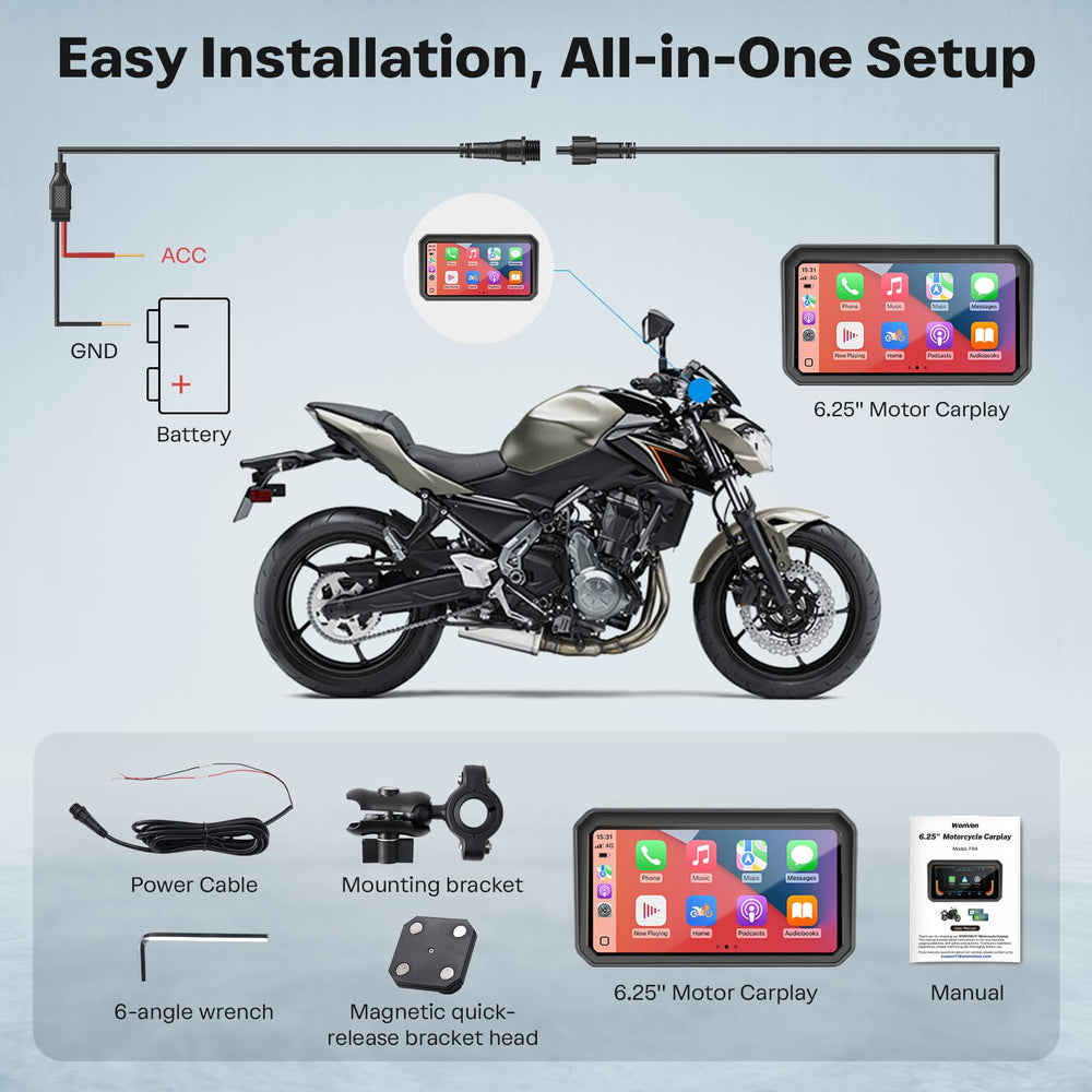 WonVon easy-install kit included speeds up DIY setup on handlebars.