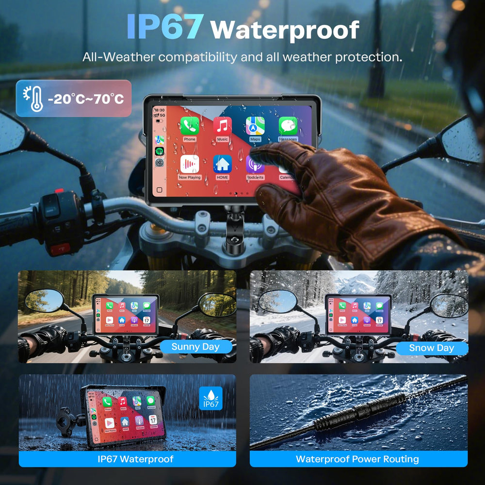 WonVon IP68 housing protects the unit from rain and dust during rides.