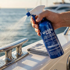 Woody Wax UV and saltwater defense protecting boat surfaces