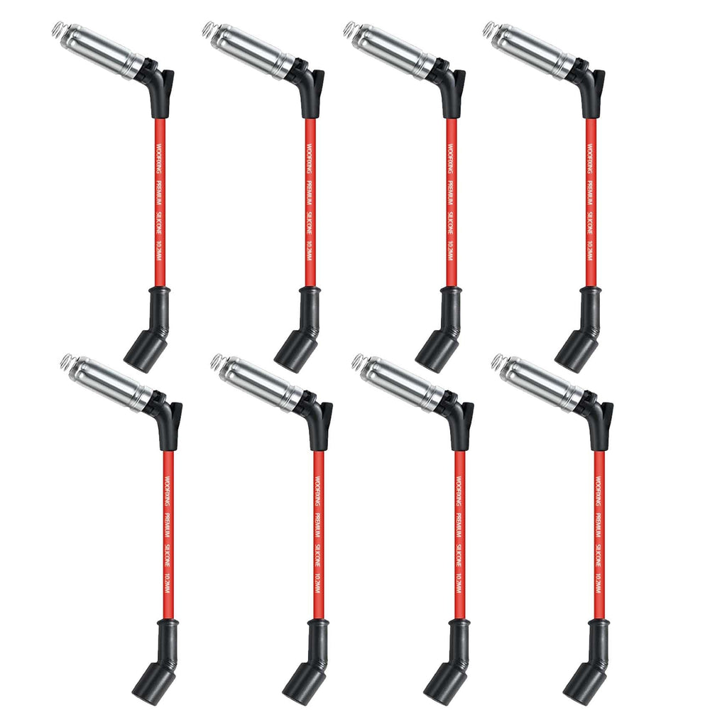WOOFIXING 48322R wires close-up with rugged insulation for stable spark delivery.