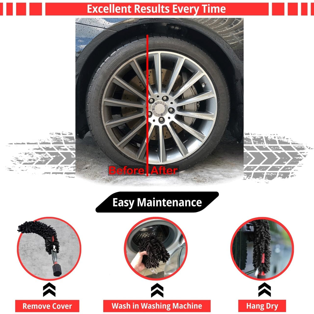 WOOLLYWORMIT patented wheel brush design offers flexible use with or without a handle.