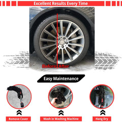 WOOLLYWORMIT patented wheel brush design offers flexible use with or without a handle.