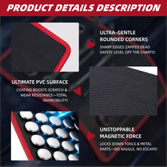 WOPYULU magnetic tool pad 12.7 by 9.6 inches provides versatile workspace.