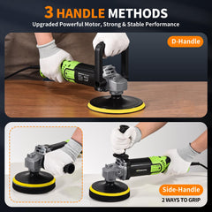 WorkBless Buffer Polisher three-handle mode for ergonomic grip.