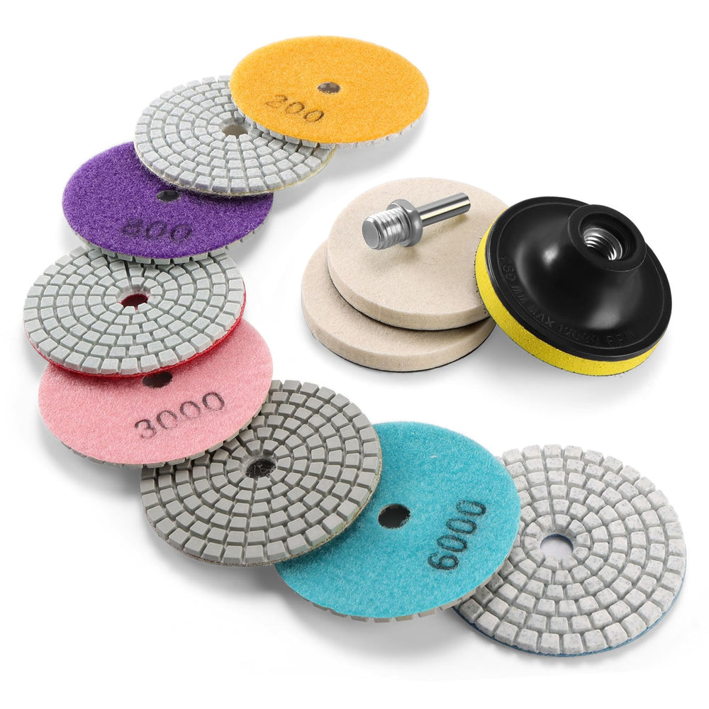 WORKEASE 3in diamond pad at 50 grit polishing stone surface for fast material removal