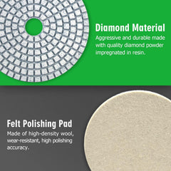 WORKEASE 50-6000 grit range close-up shows pad variety for precise polishing