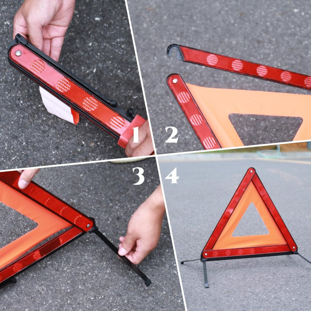 WORKKOOL safety triangles are compact and easy to store in a vehicle.