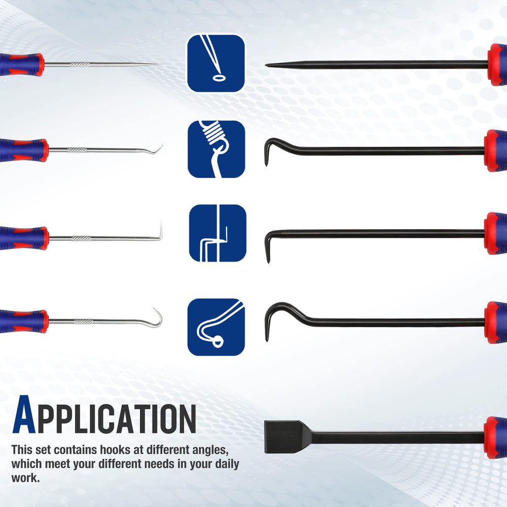 WORKPRO nine-piece precision long hooks 90 degree angle for wiring and clips.