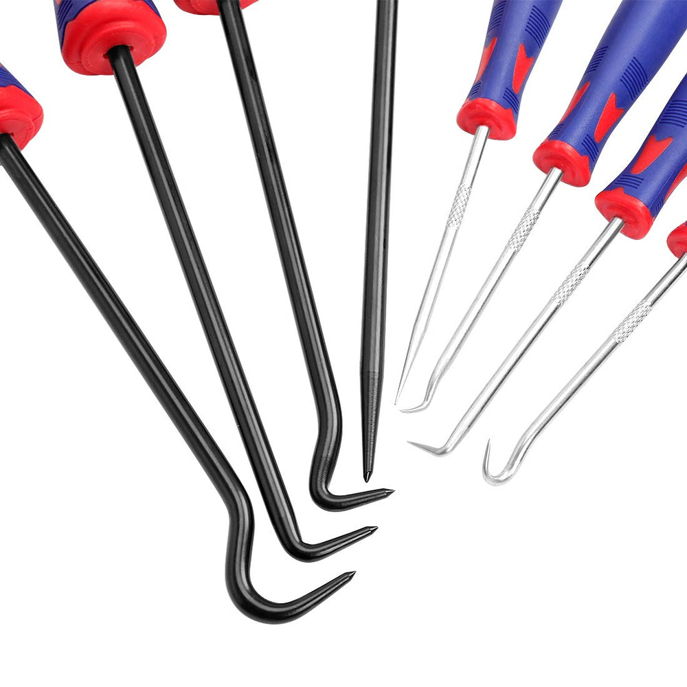 WORKPRO nine-piece precision mini hooks 180 degree straight design for straight routing.
