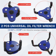 WORKPRO adjustable oil filter removal tool with three jaws for tight spaces.