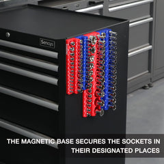 WORKPRO standard and deep sockets fit neatly in both metric and SAE trays.
