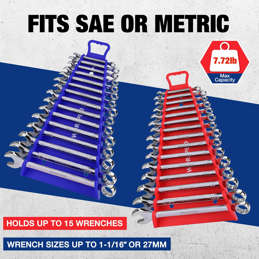 WORKPRO durable PP and TPE wrench holder construction protects tools from scratches.