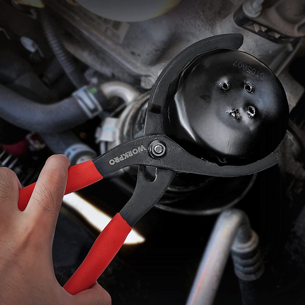 Works on engine filters, conduit, and fittings with steady leverage