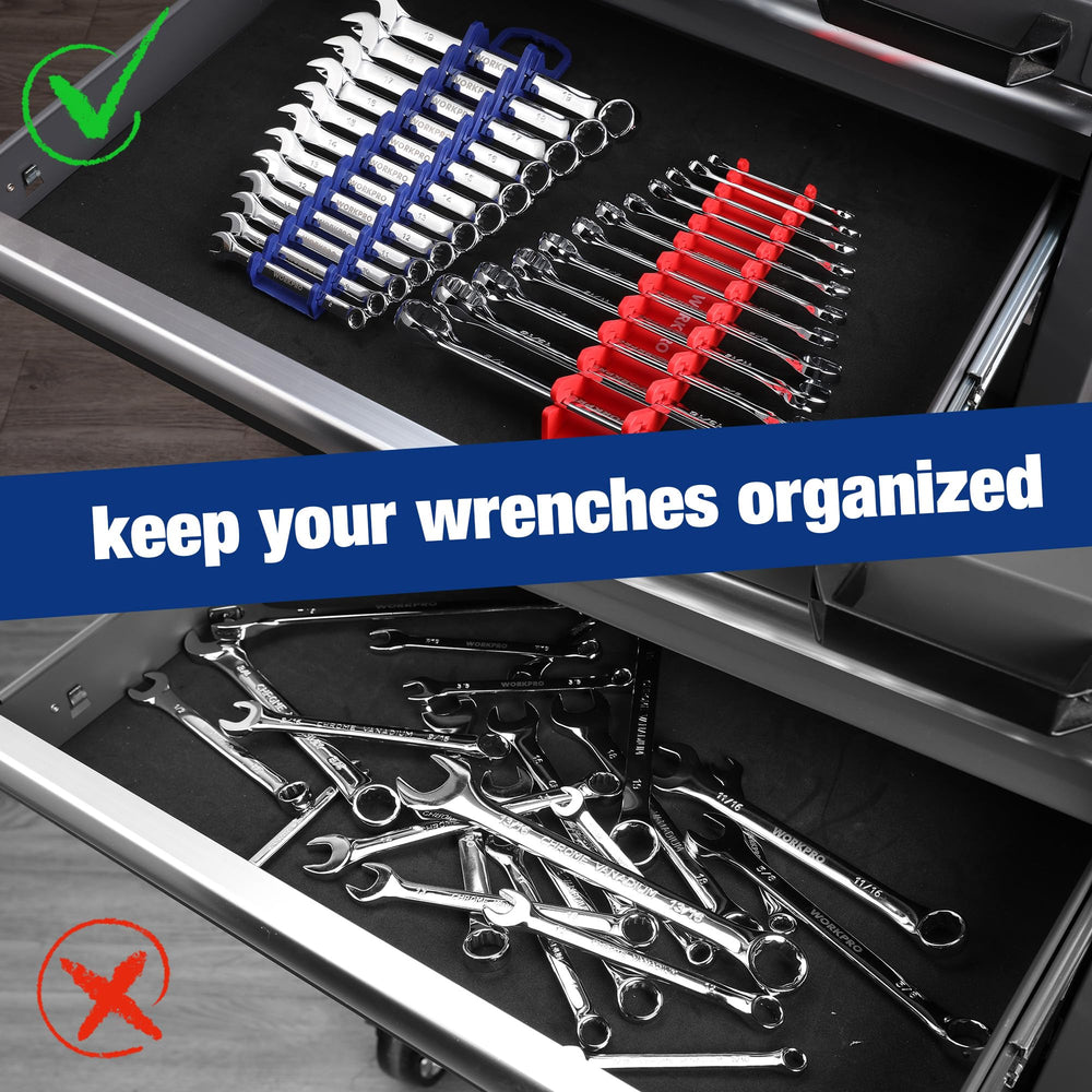WORKPRO foldable handle enables easy carrying and compact storage.