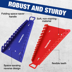 WORKPRO foldable-handle wrench organizer highlighting portable design for on-site use.
