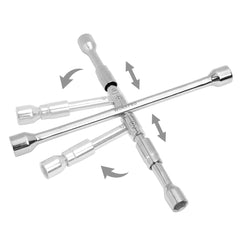 WorkPro chrome-plated steel lug wrench showcasing durable construction.