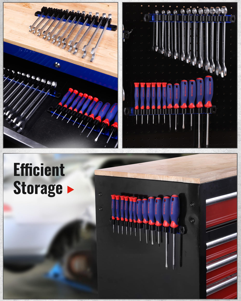 WorkPro multi-use tool organizer for garages and workshops.