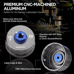 Blue drive hub on WORKPRO tool adds strength and style