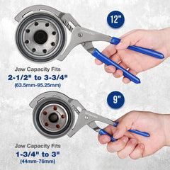 WORKPRO slip-joint-5pos grips securely across sizes for slippery filters.