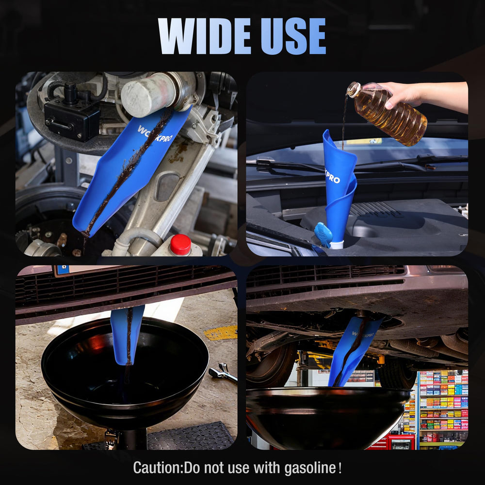 WORKPRO Oil funnel suitable for automotive and industrial uses, durable and reusable.