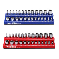 WORKPRO magnetic base with protective rubber prevents surface scratches.