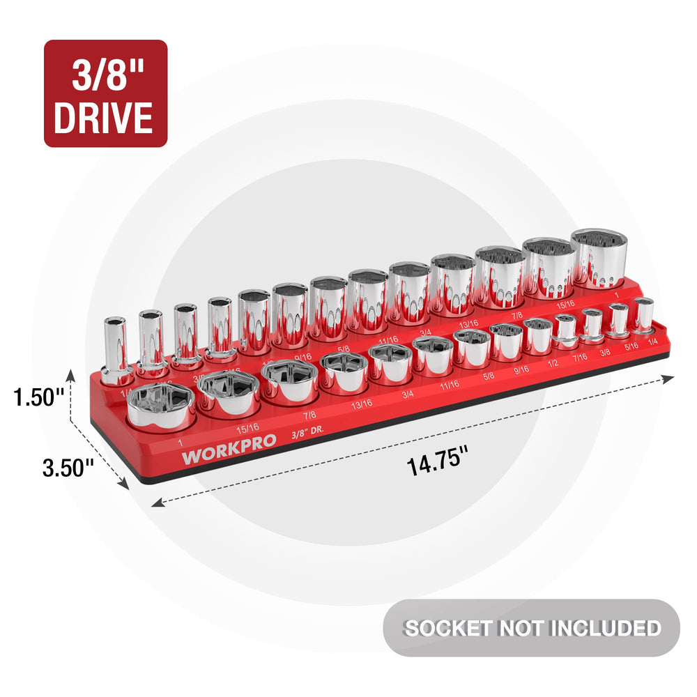 WORKPRO soft rubber base protects tool surfaces from scratches during handling