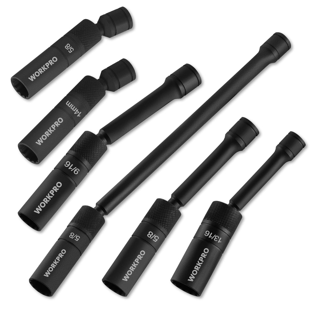 WORKPRO spark plug socket 360 swivel grip improves reach in tight spaces