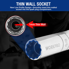 WORKPRO 5/8-inch 11-inch extension for long reach in engine compartments.
