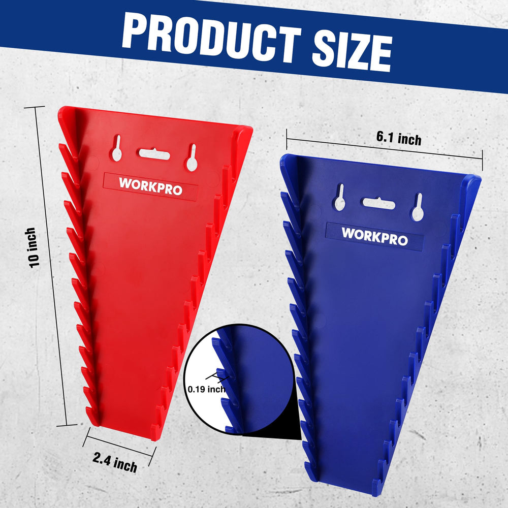 WORKPRO strong magnets keep the wrench rack secure when the toolbox is moved
