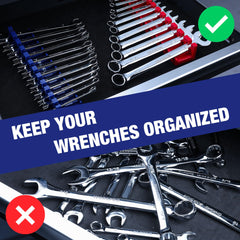 WORKPRO side-of-chest wrench organizer mounts on a tool chest for fast access.