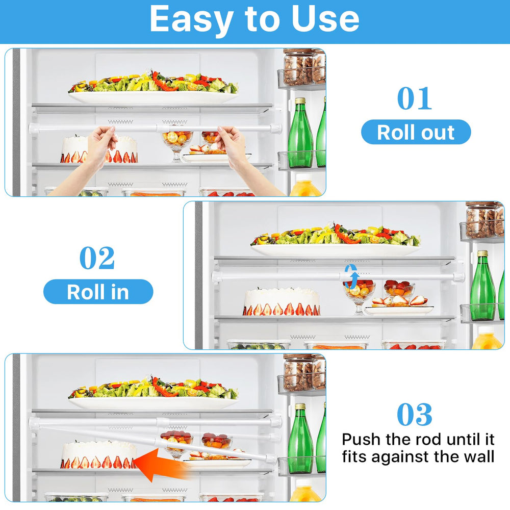 Worldity bars help organize camper kitchen and shelves.