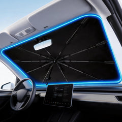 Worxvell windshield umbrella fold offers quick shade during hot commutes.