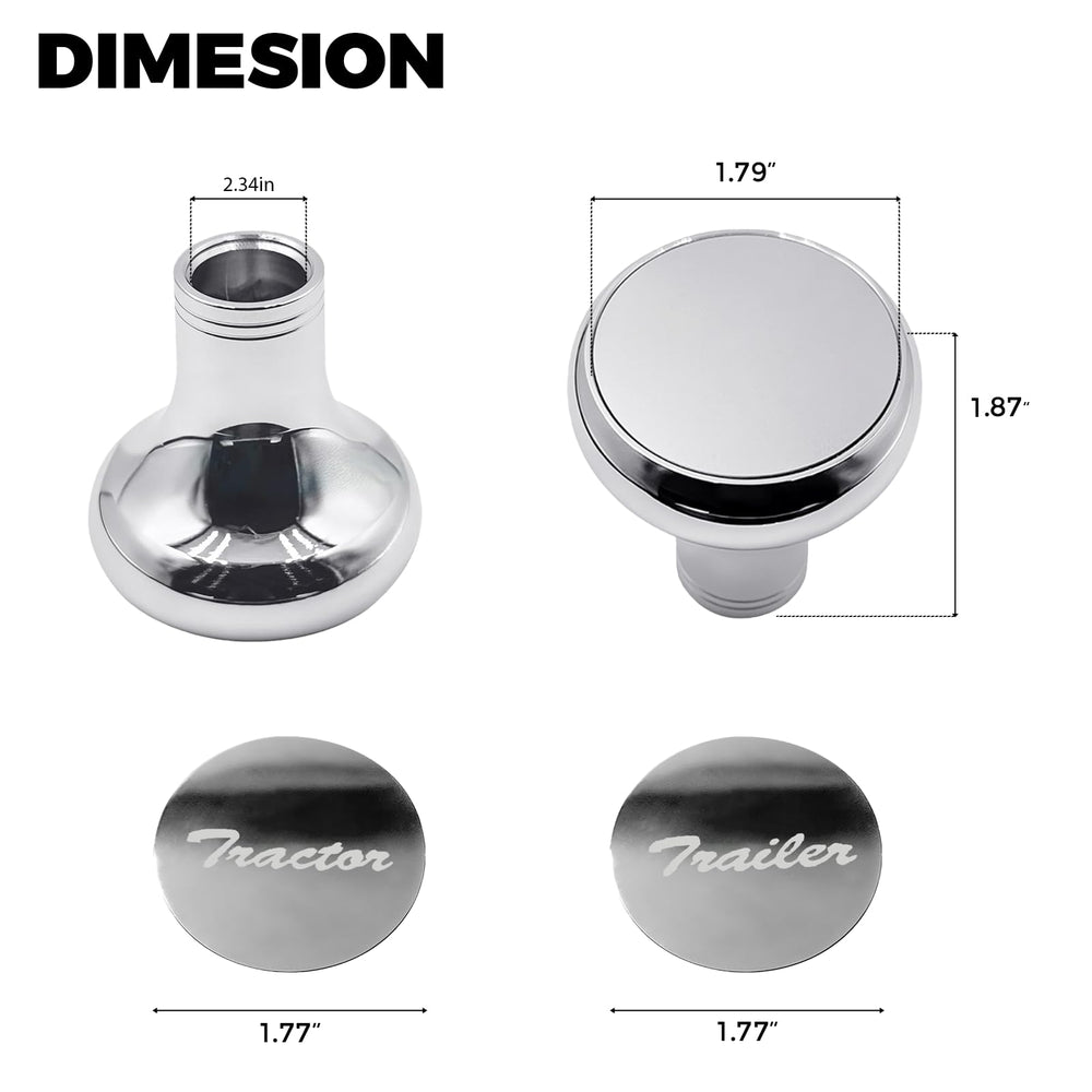 WOTUPHJI air valve knobs for Peterbilt 379 assembly showing screw-on compatibility
