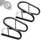 WOWTK 6.5in wheel chock front view, durable steel build for secure loading