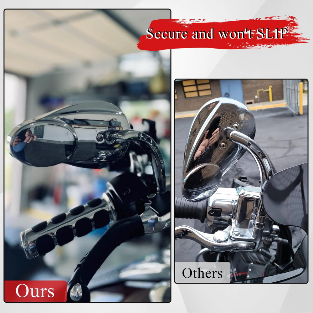 WOWTK chrome Harley Road King rearview mirror enhances rear visibility.