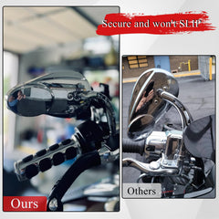WOWTK chrome Harley Road King rearview mirror enhances rear visibility.