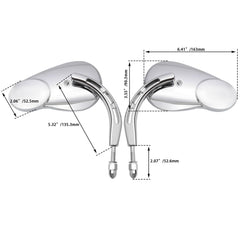 WOWTK chrome split-vision mirror for Harley Softail with precise alignment.