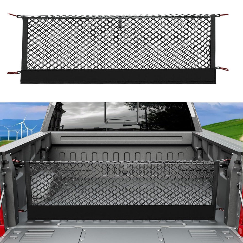 WQMXILI Envelope Style Cargo Net front view installed keeps gear secure while driving