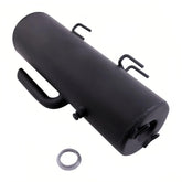 WQSING muffler silencer front view highlights aluminum build for Polaris Ranger compatibility.