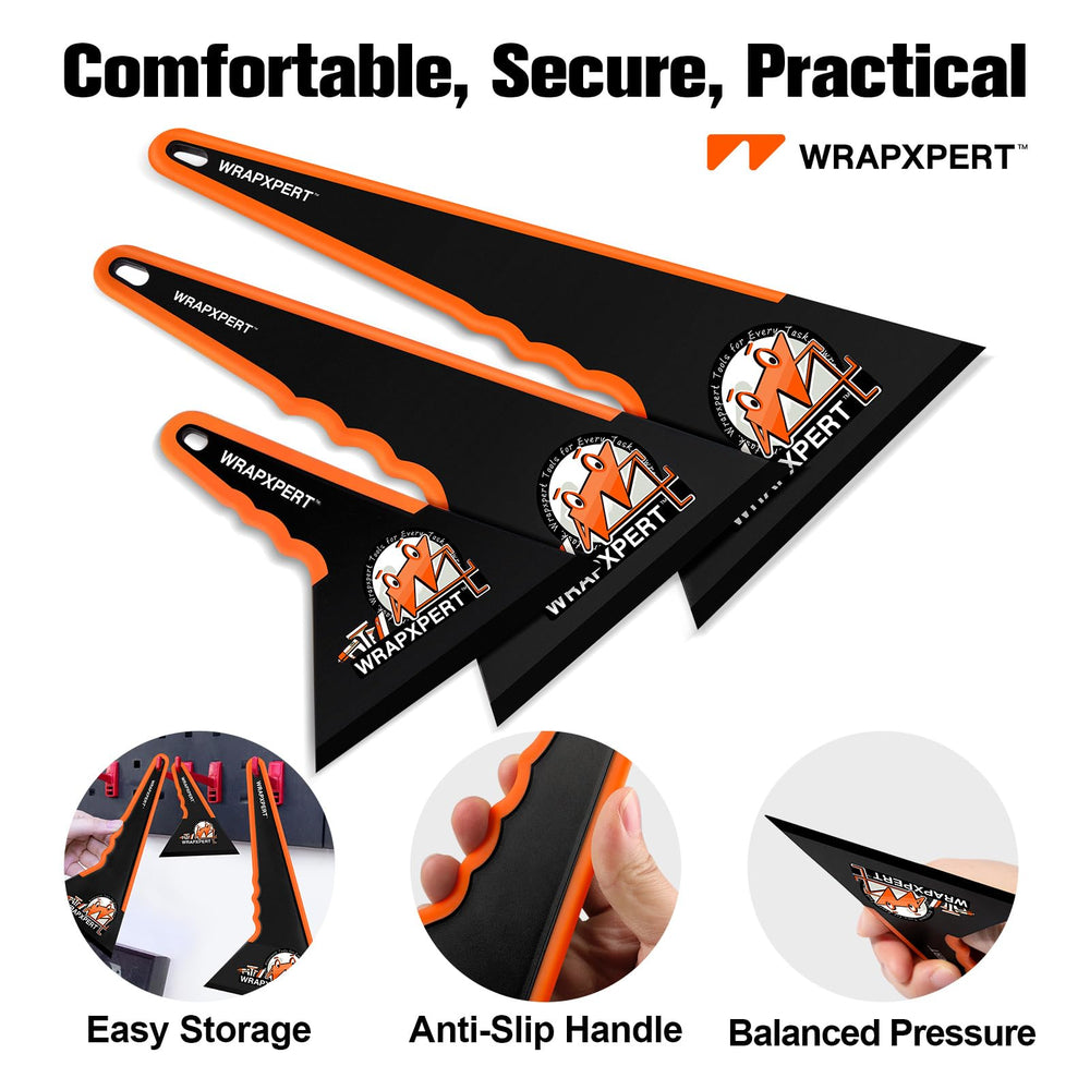 WRAPXPERT medium triangle squeegee for front windows tinting