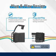Wsays 4-Pin connector demonstrates quick plug-and-play installation for hassle-free towing.