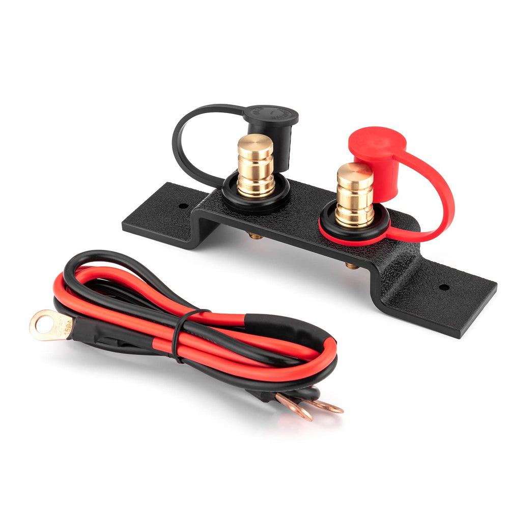 Wsays battery terminals relocation kit ships complete with hardware and harness.