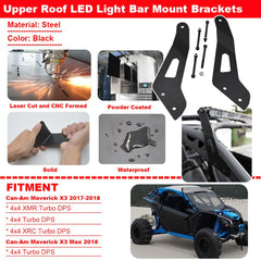 Wsays Maverick X3 52in light bar roof bracket for flexible sizing and strong support.