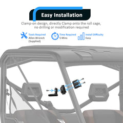 Wsays CNC aluminum bracket with 360° adjustability enables precise light aiming.