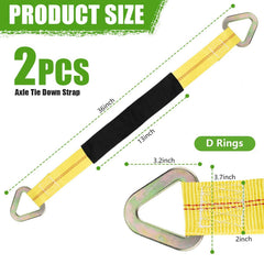 WSSROGY axle tie-down strap 36x2 yellow for high-visibility securing during loading.