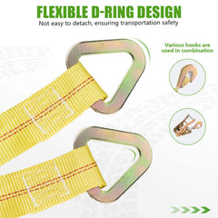WSSROGY 9000-lb breaking-strength strap supports heavy-duty vehicle securing.