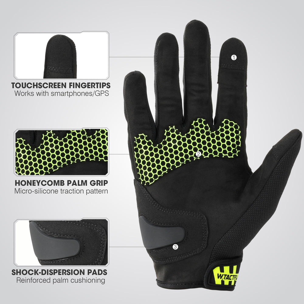 WTACTFUL reinforced palm with anti-slip grip for secure control on levers.