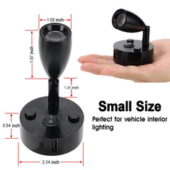 WTNYOU RV reading light supports 350-degree horizontal rotation for precise lighting.